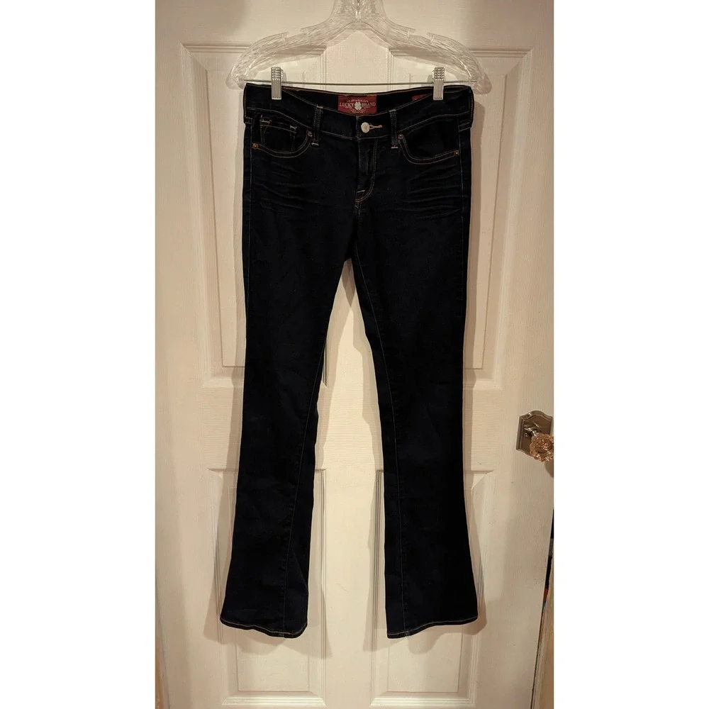 Lucky Brand Charlie Baby Boot Jeans 2/26 Long Dark Wash Stretch Bootcut Indie